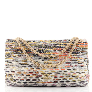 Chanel Coco Cuba Flap Bag Quilted Tweed Maxi