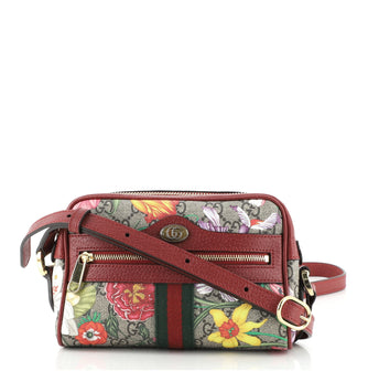 Gucci Ophidia Shoulder Bag Flora GG Coated Canvas Mini
