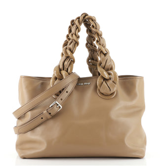 Miu Miu Convertible Resin Chain Tote Leather with Resin Medium