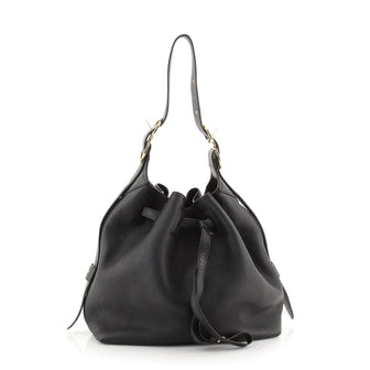 Salvatore Ferragamo Carla Drawstring Bucket Bag Leather Large