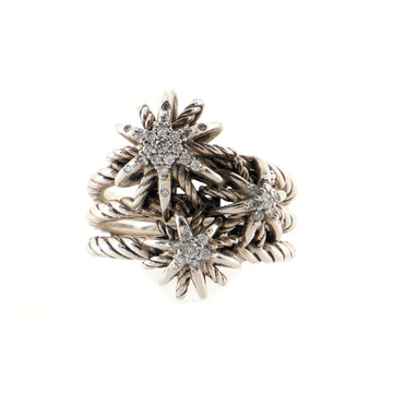 David Yurman Starburst Cluster Ring Sterling Silver with Diamonds
