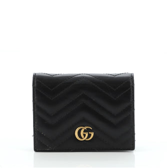 Gucci GG Marmont Flap Card Case Matelasse Leather