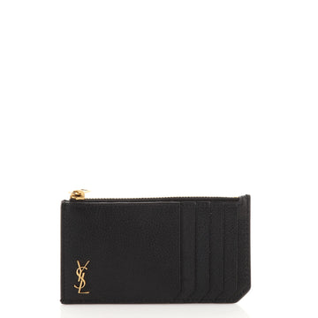 Saint Laurent Fragment Zip Card Holder Leather