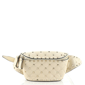 Valentino Rockstud Spike Belt Bag Quilted Leather Small