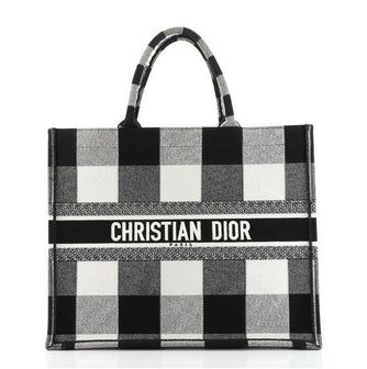 Christian Dior Book Tote Check Canvas