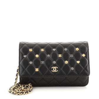 Chanel 18K Charms Wallet on Chain Quilted Lambskin