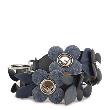 Fendi F is Studded Flower Strap You Shoulder Strap Embellished Leather