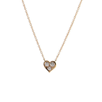 Tiffany & Co. Sentimental Heart 3 Diamond Pendant Necklace 18K Rose Gold with Diamonds