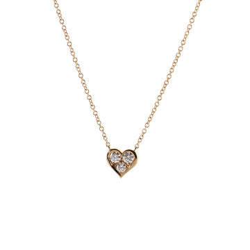 Tiffany & Co. Sentimental Heart 3 Diamond Pendant Necklace 18K Rose Gold with Diamonds