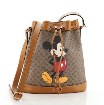 Gucci Disney Mickey Mouse Bucket Bag Printed Mini GG Coated Canvas