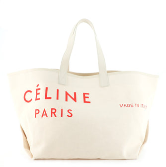 Celine Made In Tote Canvas with Leather Medium
