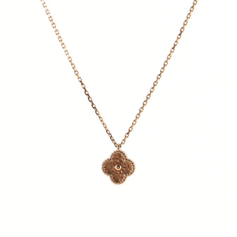 Van Cleef & Arpels Sweet Alhambra Pendant Necklace 18K Rose Gold