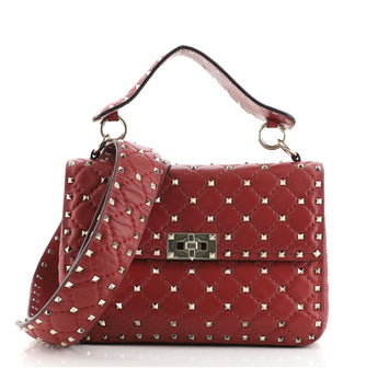 Valentino Rockstud Spike Flap Bag Quilted Leather Medium