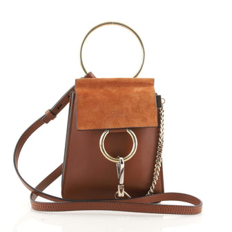 Chloe Faye Bracelet Crossbody Bag Leather and Suede Mini