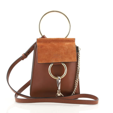 Chloe Faye Bracelet Crossbody Bag Leather and Suede Mini