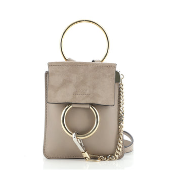 Chloe Faye Bracelet Crossbody Bag Leather and Suede Mini
