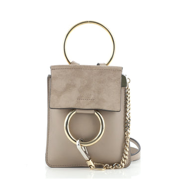 Chloe Faye Bracelet Crossbody Bag Leather and Suede Mini