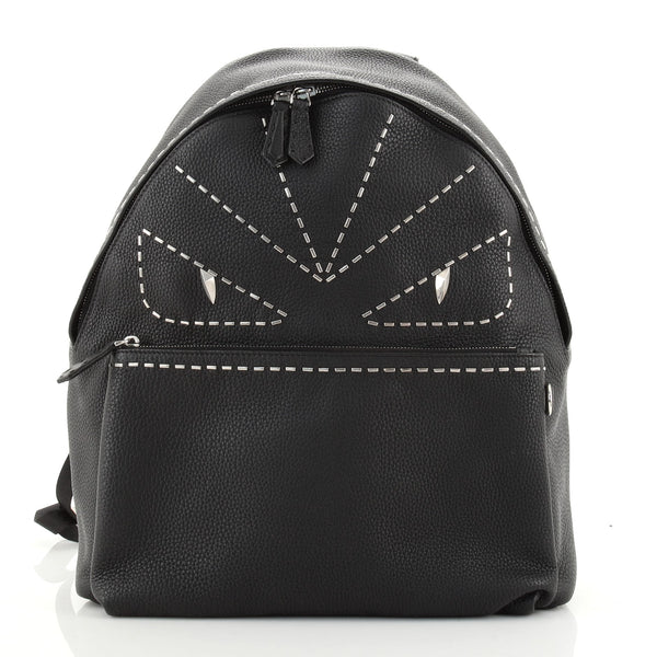 Fendi Selleria Monster Backpack Leather Large Black 8298013 display picture 1