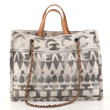 Chanel Iliad Shopping Tote Printed Canvas Medium