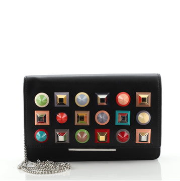 Fendi Wallet on Chain Studded Leather