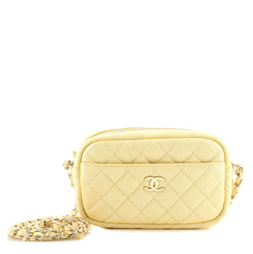 Chanel Camera Case Bag Quilted Iridescent Caviar Mini