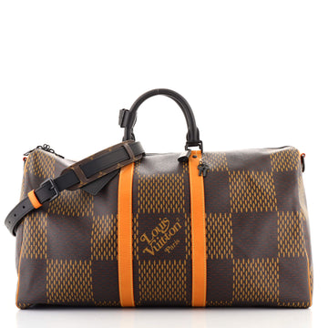 Louis Vuitton Nigo Keepall Bandouliere Bag Limited Edition Giant Damier and Monogram Canvas 50