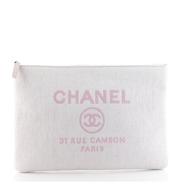 Chanel Deauville Pouch Raffia Large