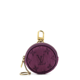 Louis Vuitton Monogram Denim Round Bag Charm And Key Holder