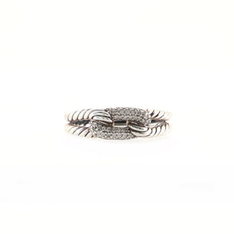 David Yurman Labyrinth Petite Pave Single Loop Ring Sterling Silver with Diamonds
