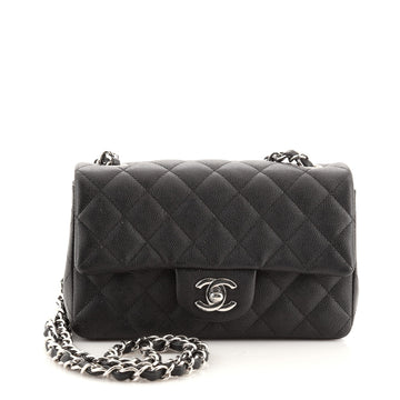 Chanel Classic Single Flap Bag Quilted Caviar Mini