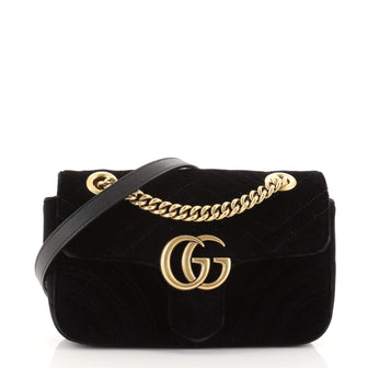 Gucci GG Marmont Flap Bag Matelasse Velvet Mini