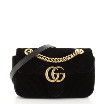 Gucci GG Marmont Flap Bag Matelasse Velvet Mini