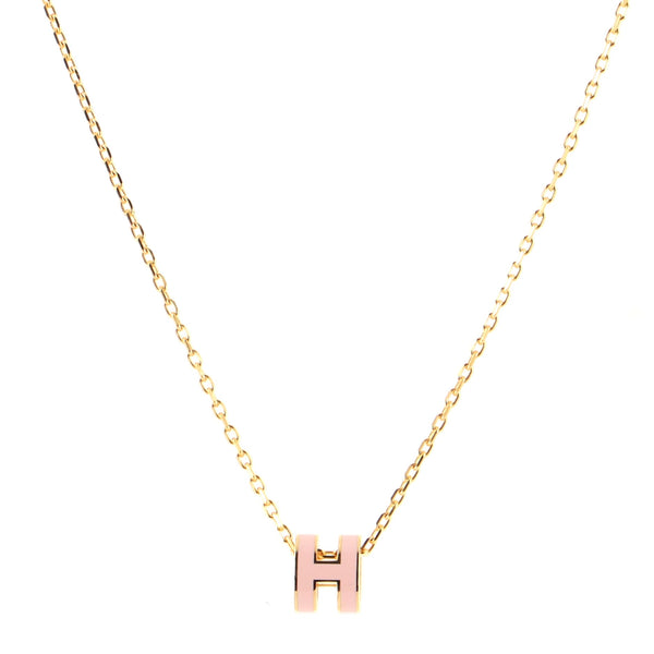 Hermès Rose Dragee Mini Pop H Pendant Necklace Gold Hardware Available For  Immediate Sale At Sotheby's