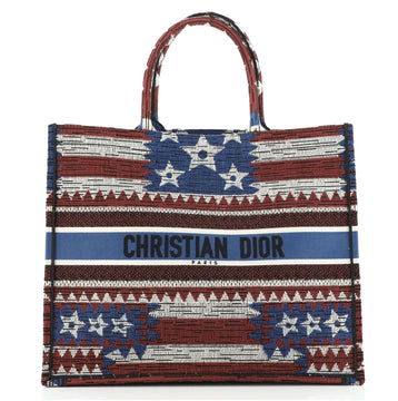 Christian Dior Book Tote Embroidered Canvas