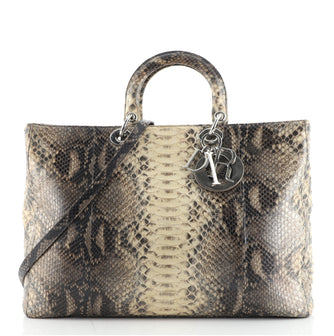 Christian Dior Lady Dior Bag Python XL