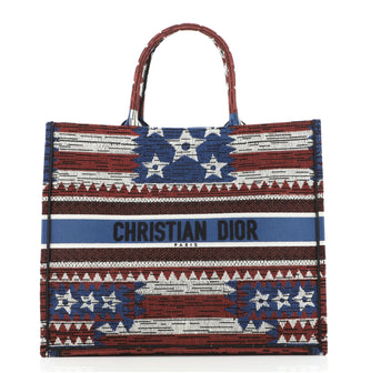 Christian Dior Book Tote Embroidered Canvas