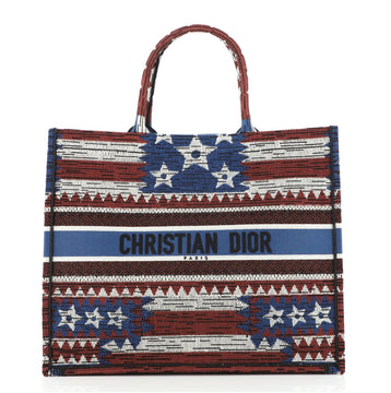 Christian Dior Book Tote Embroidered Canvas