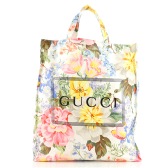 Gucci Logo Shopper Tote Printed Coated Cotton Tall