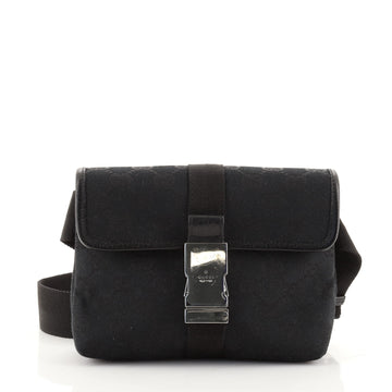 Gucci Buckle Waist Bag GG Canvas Small