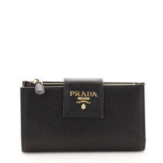 Prada Front Tab Organizer Wallet Saffiano Leather Small