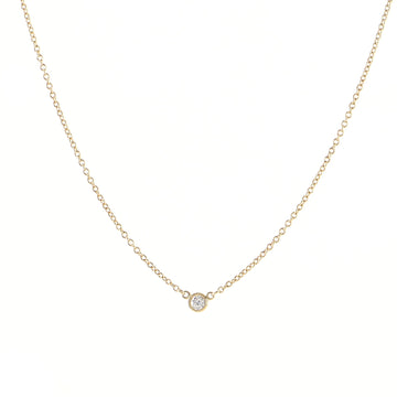 Tiffany & Co. Elsa Peretti Diamonds By The Yard Pendant Necklace 18K Rose Gold with Diamond .07CT