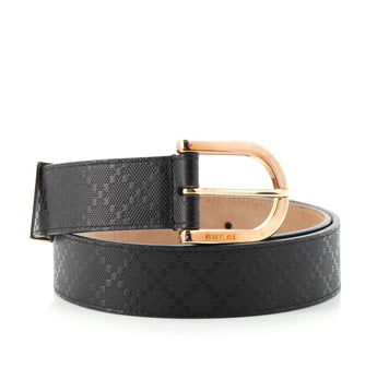 Gucci Buckle Belt Diamante Leather Wide