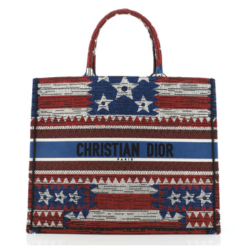 Christian Dior Book Tote Embroidered Canvas