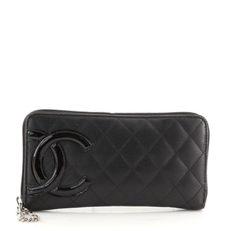 Chanel Cambon Zippy Wallet Quilted Lambskin Long