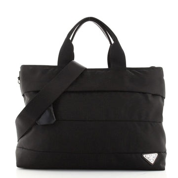 Prada Convertible Tote Horizontal Quilted Tessuto Medium