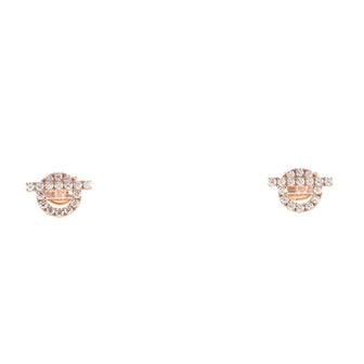 Hermes Finesse Stud Earrings 18K Rose Gold and Diamonds