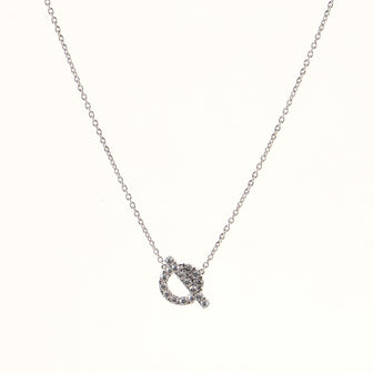 Hermes Finesse Pendant Necklace 18K White Gold and Diamonds