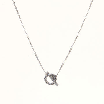 Hermes Finesse Pendant Necklace 18K White Gold and Diamonds