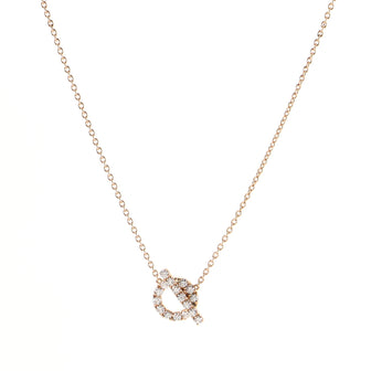Hermes Finesse Pendant Necklace 18K Rose Gold and Diamonds