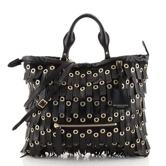 Burberry Eyelets Big Crush Tote Fringe Calf Hair Large